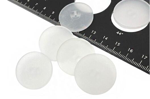 Пуговица пластиковая на ножке K-33, матовая прозрачная, 28 мм