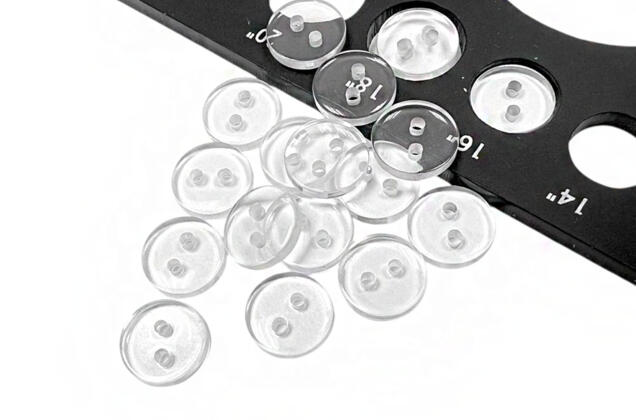 Пуговица пластик CXK-22, 2 прокола, прозрачная, 10 мм