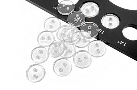 Пуговица пластик CXK-22, 2 прокола, прозрачная, 10 мм