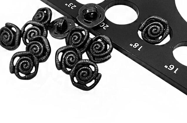 Пуговица пластиковая на ножке LA1707, черная, 11.5 мм