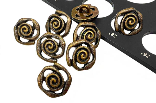 Пуговица пластиковая на ножке LA1707, бронза, 18 мм