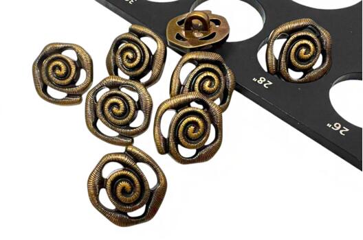 Пуговица пластиковая на ножке LA1707, бронза, 18 мм