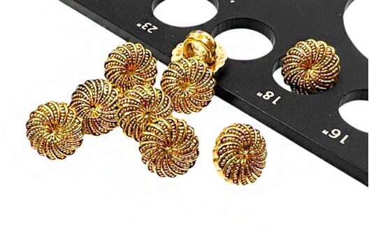 Пуговица пластиковая на ножке LA1716, состаренное золото, 11.5 мм