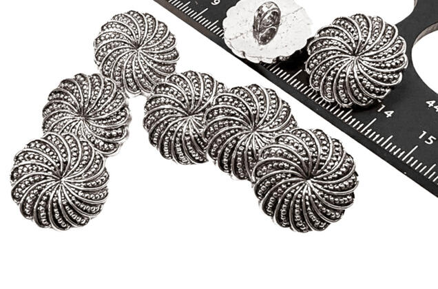 Пуговица пластиковая на ножке LA1716, состаренное серебро, 21 мм