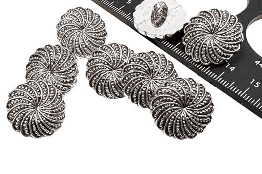 Пуговица пластиковая на ножке LA1716, состаренное серебро, 21 мм