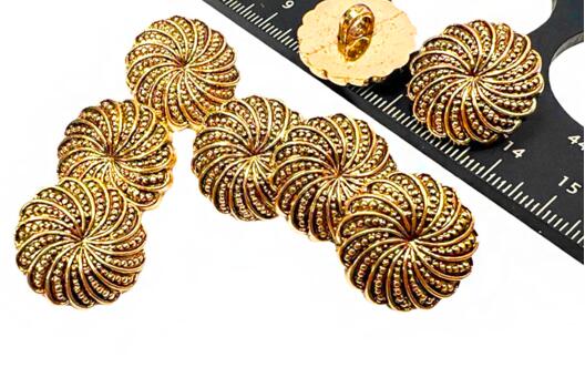 Пуговица пластиковая на ножке LA1716, состаренное золото, 21 мм