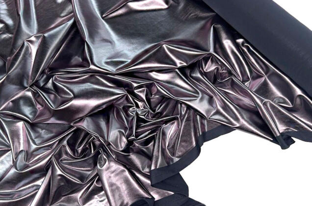 Парча стрейч, темное серебро с розовым подтоном, 170 гр