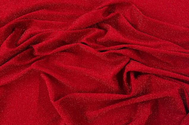 Трикотаж металлик махровый TERRY, красный 1