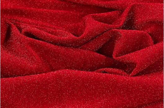 Трикотаж металлик махровый TERRY, красный