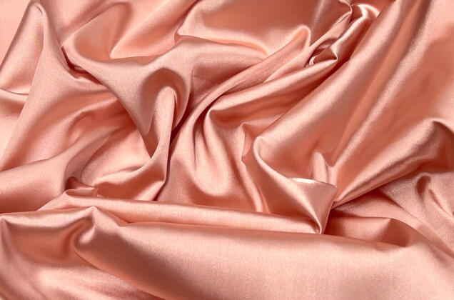 Атлас стрейч, пудрово-персиковый