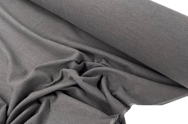 Пальтовая ткань с вискозой, меланж темно-серый 1