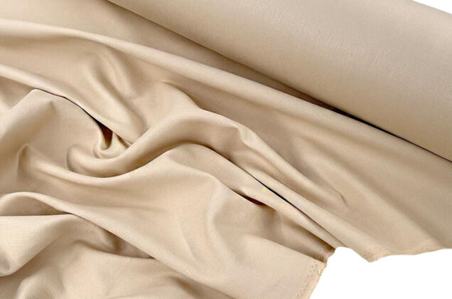 Лен костюмный с хлопком 19С308 (354), светло-бежевый