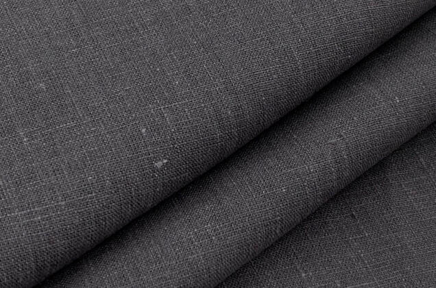 Лен костюмный плотный 09С52 (744), серый графит 1