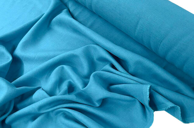 Лен костюмный 08С341 (543), ярко-голубой