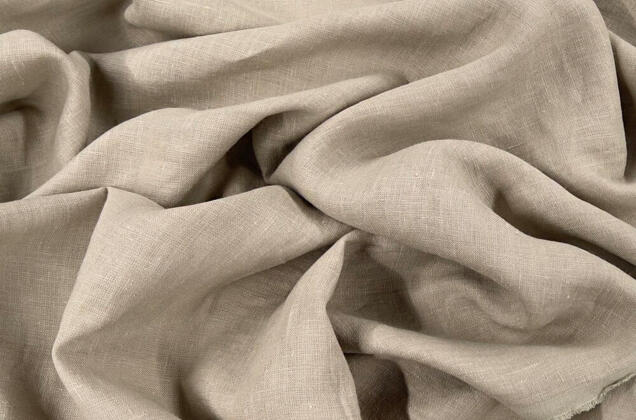 Лен костюмный c эффектом мятости 4С33 (394), натуральный 1