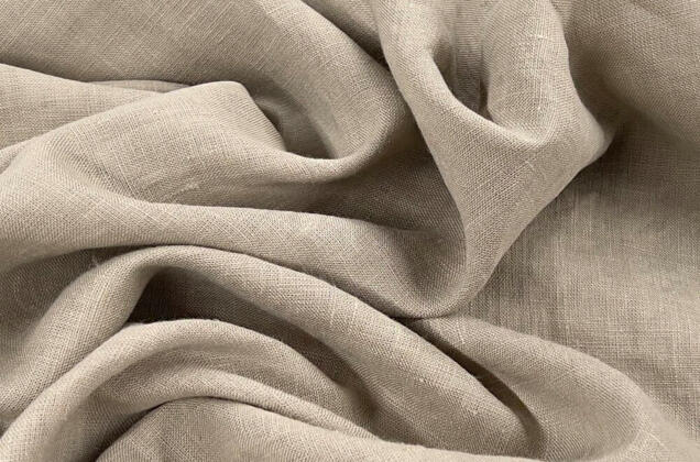 Лен костюмный c эффектом мятости 4С33 (394), натуральный 1