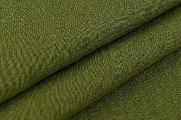 Лен костюмный c эффектом мятости 4С33 (1349), зеленый 3