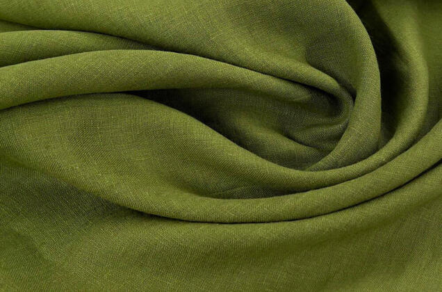 Лен костюмный c эффектом мятости 4С33 (1349), зеленый 4