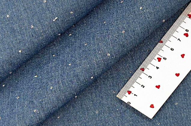 Джинс в стразы, синий меланж (С1) 2