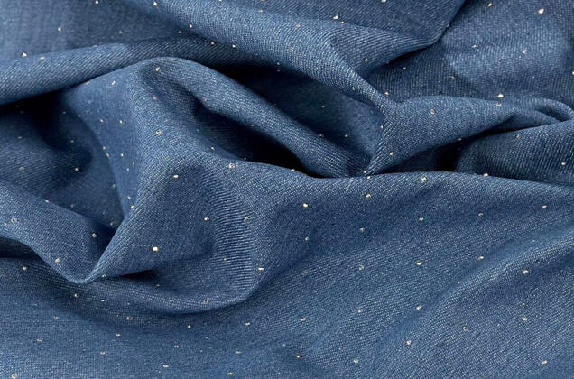 Джинс в стразы, синий меланж (С1) 4