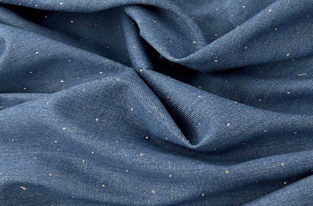 Джинс в стразы, синий меланж (С1) 6