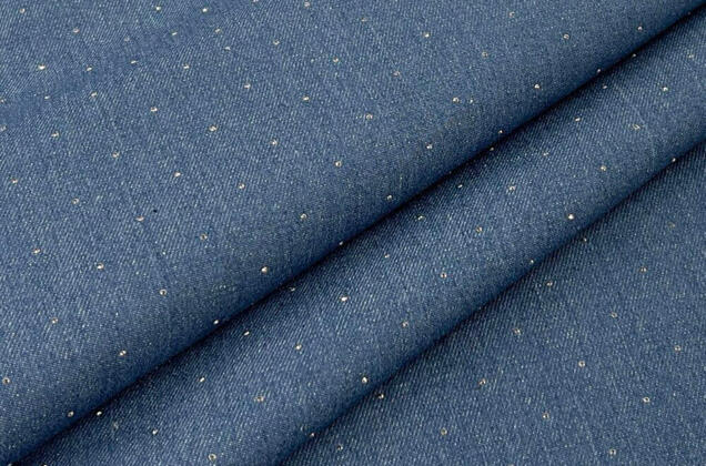 Джинс в стразы, синий меланж (С1) 7