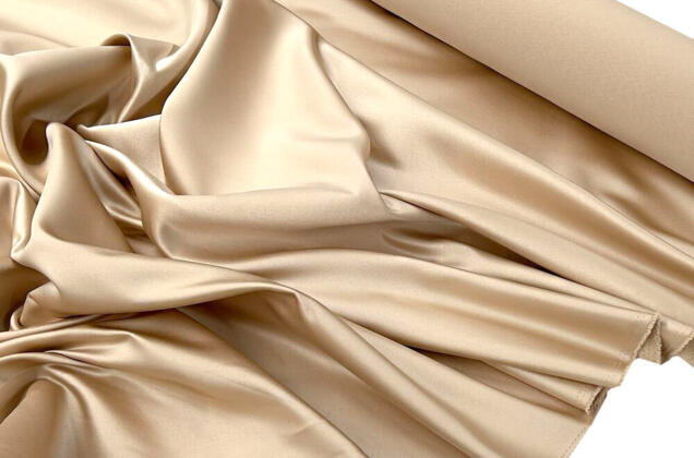 Свадебный сатин (прокатный атлас), светлое золото, Китай