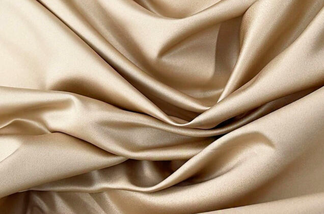 Свадебный сатин (прокатный атлас), светлое золото, Китай 1