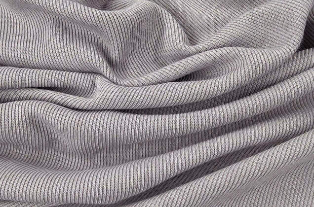 Трикотаж с вискозой ворсовый, дымчато-серый (310) 2