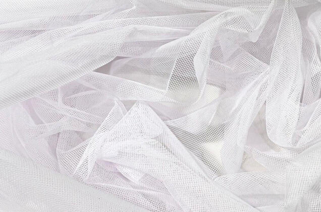 Тюль сетка Rozabella с утяжелителем, иссиня-белая, 310 см, Турция 5