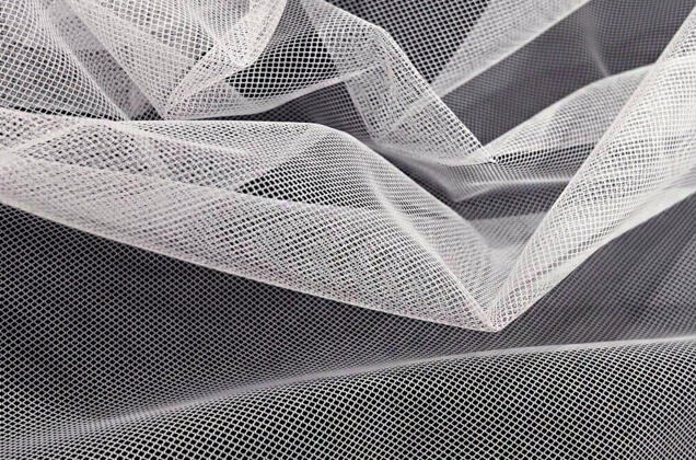 Тюль сетка Rozabella с утяжелителем, иссиня-белая, 310 см, Турция 6