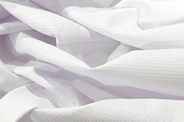 Вафельное полотно мелкая клетка, иссиня-белое, 150 см