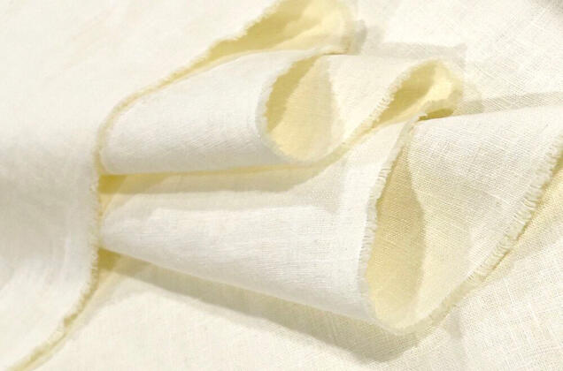 Лен костюмный c эффектом мятости 4С33 (1403), бледно-желтый 1