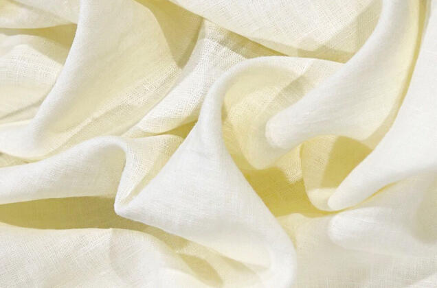 Лен костюмный c эффектом мятости 4С33 (1403), бледно-желтый 3