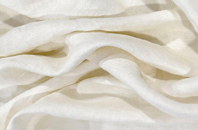 Лен с вискозой костюмный 20С161 (1442) эффект мятости, молоко