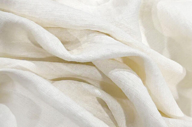 Лен с вискозой костюмный 20С161 (1442) эффект мятости, молоко 2