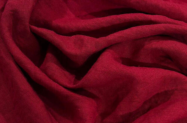 Лен с вискозой костюмный 20С161 (511) эффект мятости, бордо 1