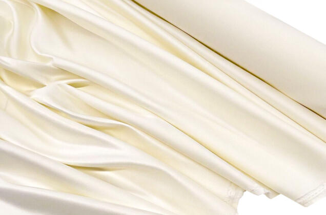 Свадебный сатин матовый AKSOY, экрю, 160 см, Турция 2