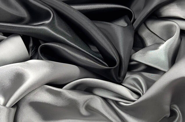 Подкладка атласная с вискозой (S134/34), черно-серебристая