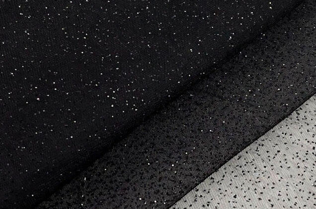 Фатин с глиттером Angel, черный с черным глиттером, 300 см, арт.52/1 3