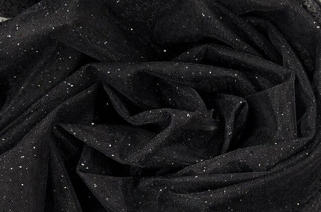 Фатин с глиттером Angel, черный с черным глиттером, 300 см, арт.52/1 4