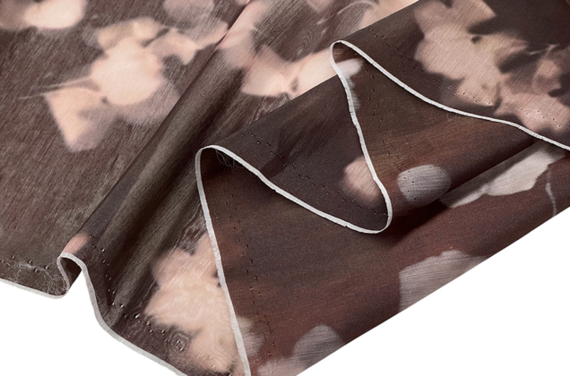 Блузочно-плательная ткань, лиоцелл, коричневая 1