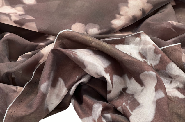 Блузочно-плательная ткань, лиоцелл, коричневая 2