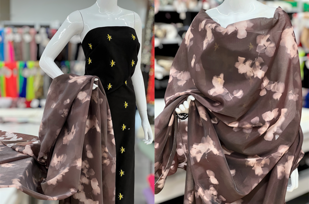 Блузочно-плательная ткань, лиоцелл, коричневая 6