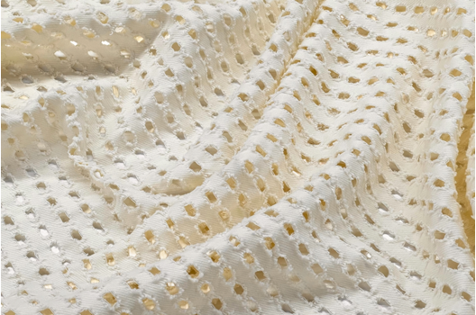 Джинс перфорированный, сливочный