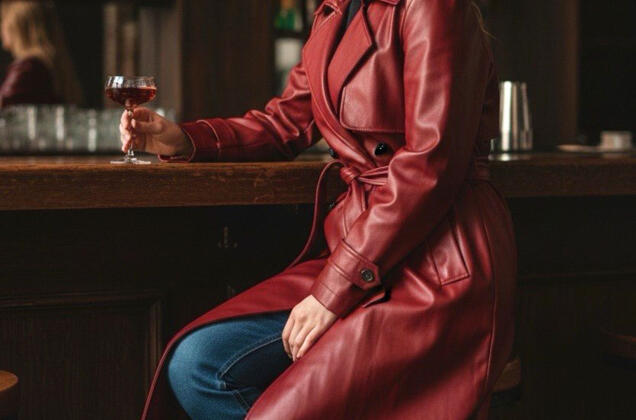 Искусственная кожа на замше, красная (193800), Италия 1
