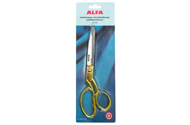Ножницы раскройные, ALFA, золотые, 22 см