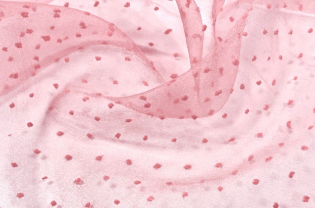 Органза горох, нежно-розовая 2