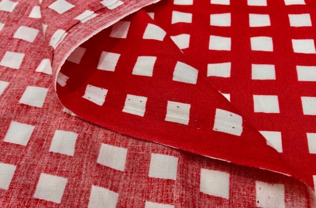 Штапель, Белые квадраты 1 см на красном 3