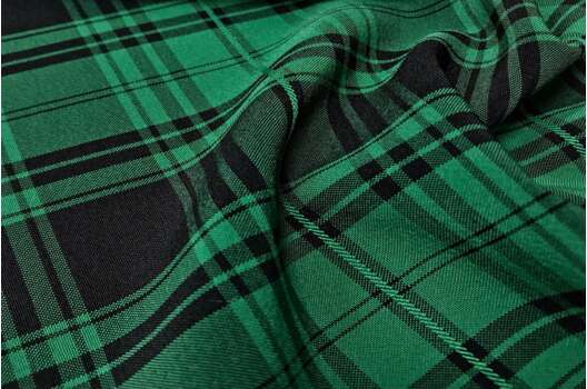 Костюмная ткань Пикачу, черно-зеленая клетка